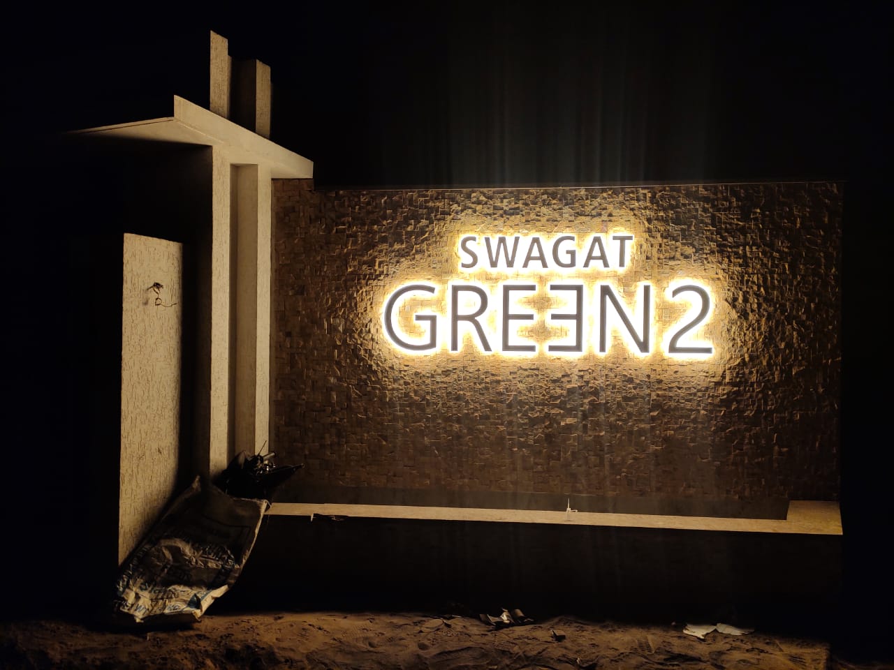 Solid LED Letters Night - Swagat Green 2